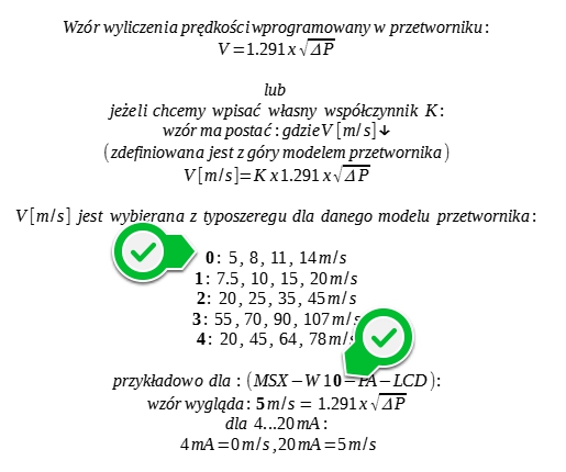 wzór wyliczenia prędkości w MSX
