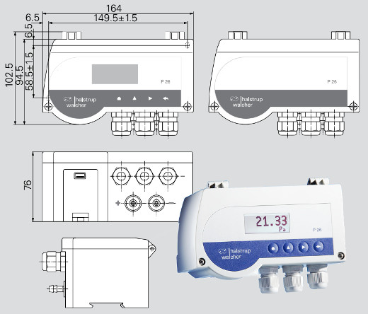 Przetwornik różnicy ciśnień P26 Halstrup