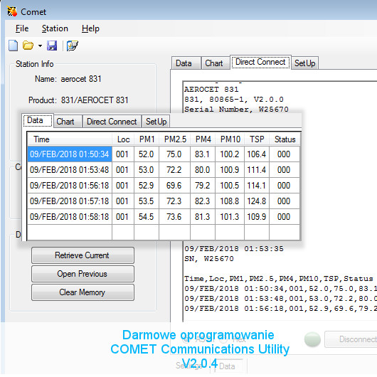 aerocet software comet